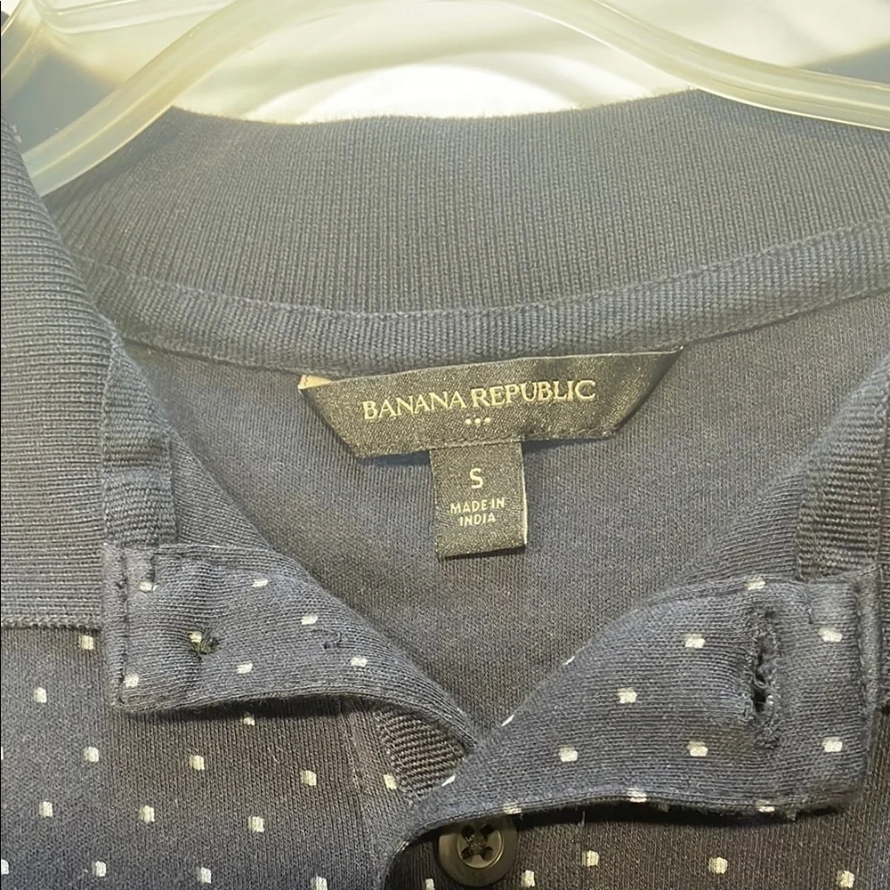Men's Navy Polka Dot Polo Shirt